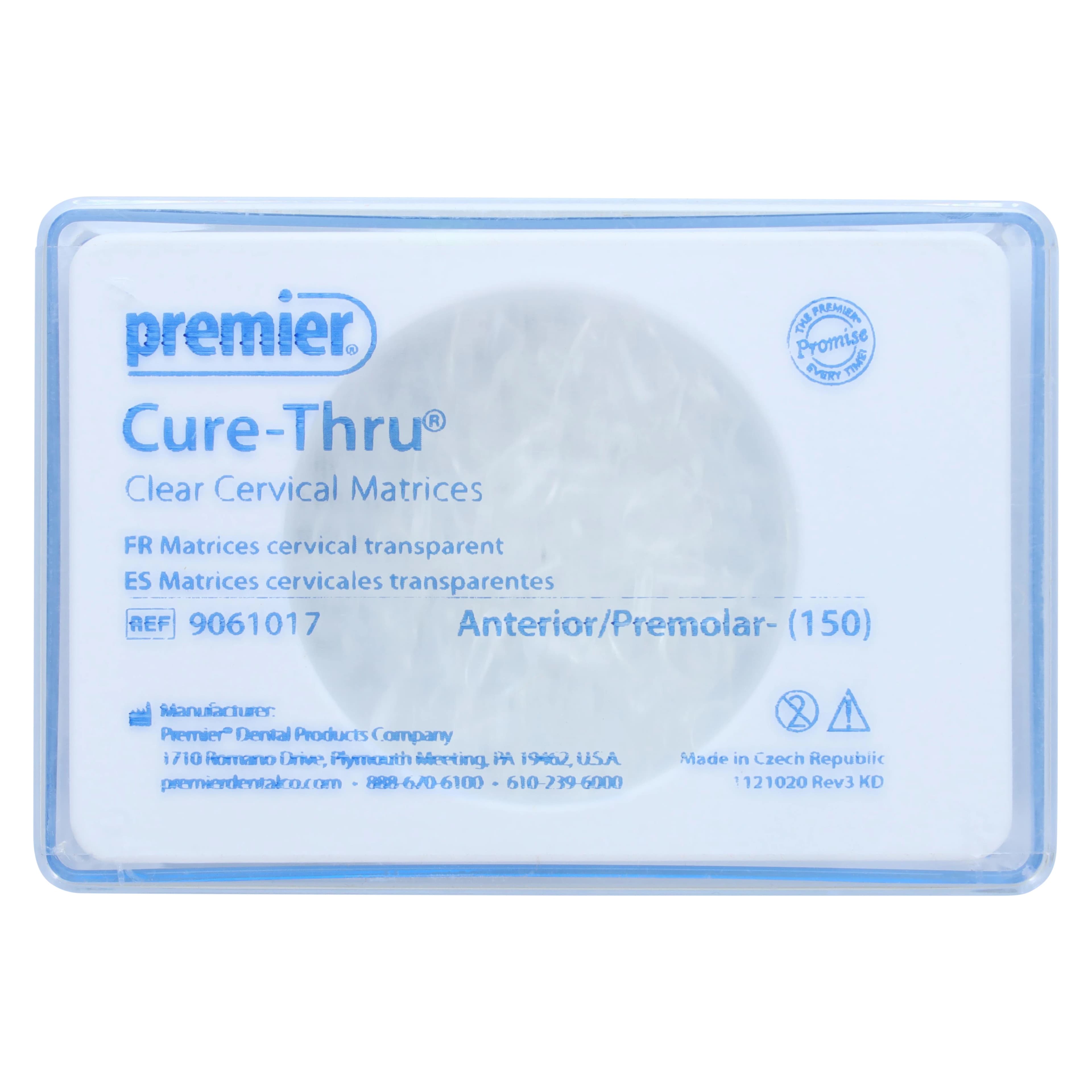 Premier Cure-Thru Clear Cervical Matrices, Anterior/Premolar, 150/Box, 9061017 - Cure-Thru Clear Cervical Matrices, Anterior/Premolar, 150/Box, 9061017 - Image 1