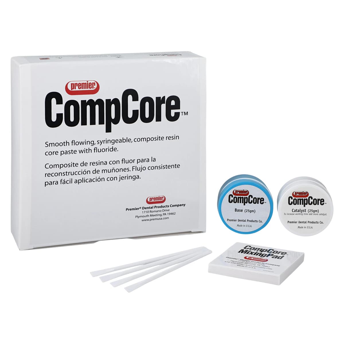 Premier CompCore Natural Composite Core Build-Up Material, 50g Kit, Hand Mix, Fluoride, 3001404 - CompCore Natural (50GM) - Image 1