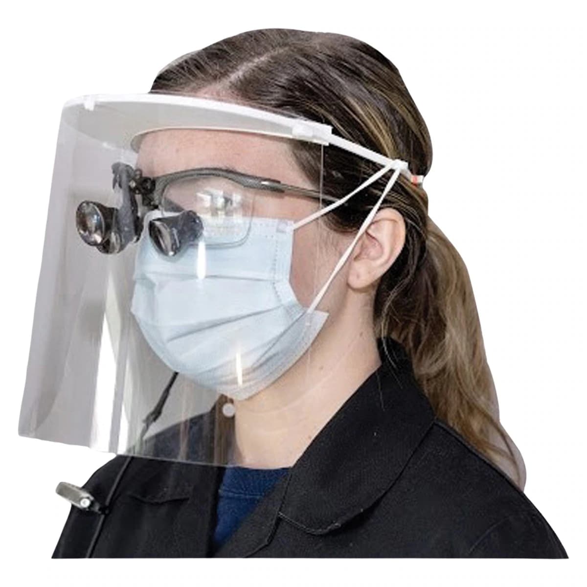 ClickRay PPE Face Shield, Reusable, White, 13 in x 10 in, Each - ClickRay PPE Face Shield - Image 1