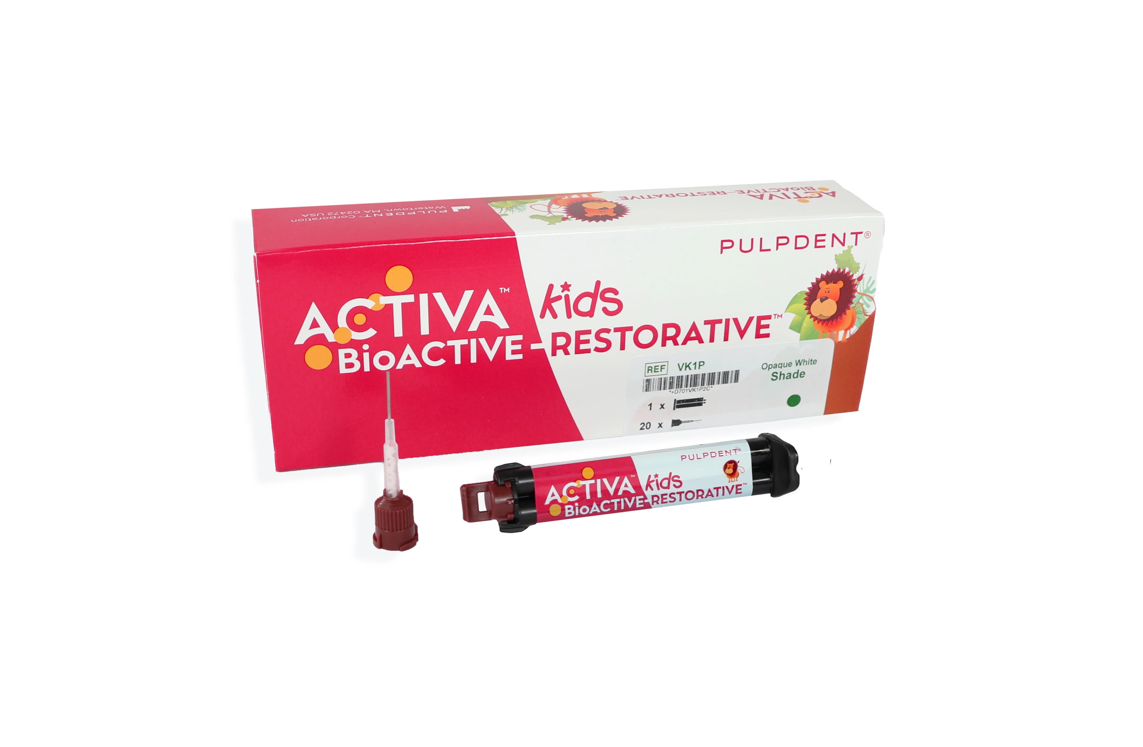 Activa Kids BioACTIVE-RESTORATIVE Syringe Refill, Pedo Shade, 5 mL (8 g), 20 Mixing Tips, VK1P - Activa Bioactive-Restorative Single Refill 1/Pack - Image 1