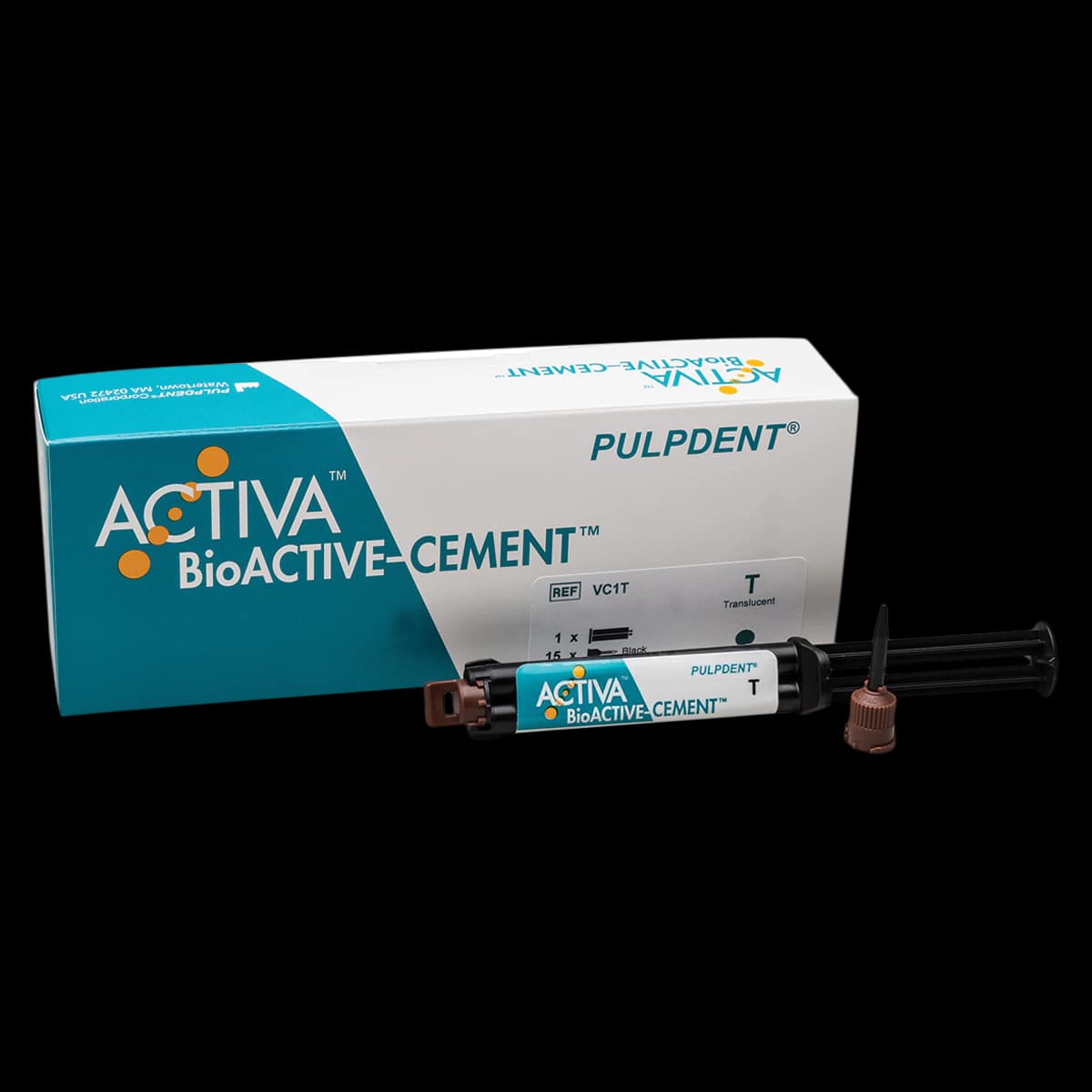 Activa BioActive Cement Single Pack, Translucent, 5 mL/7 g Syringe with 20 Automix Tips, VC1T - Activa BioActive Cement Single Pack Transparent - Image 1
