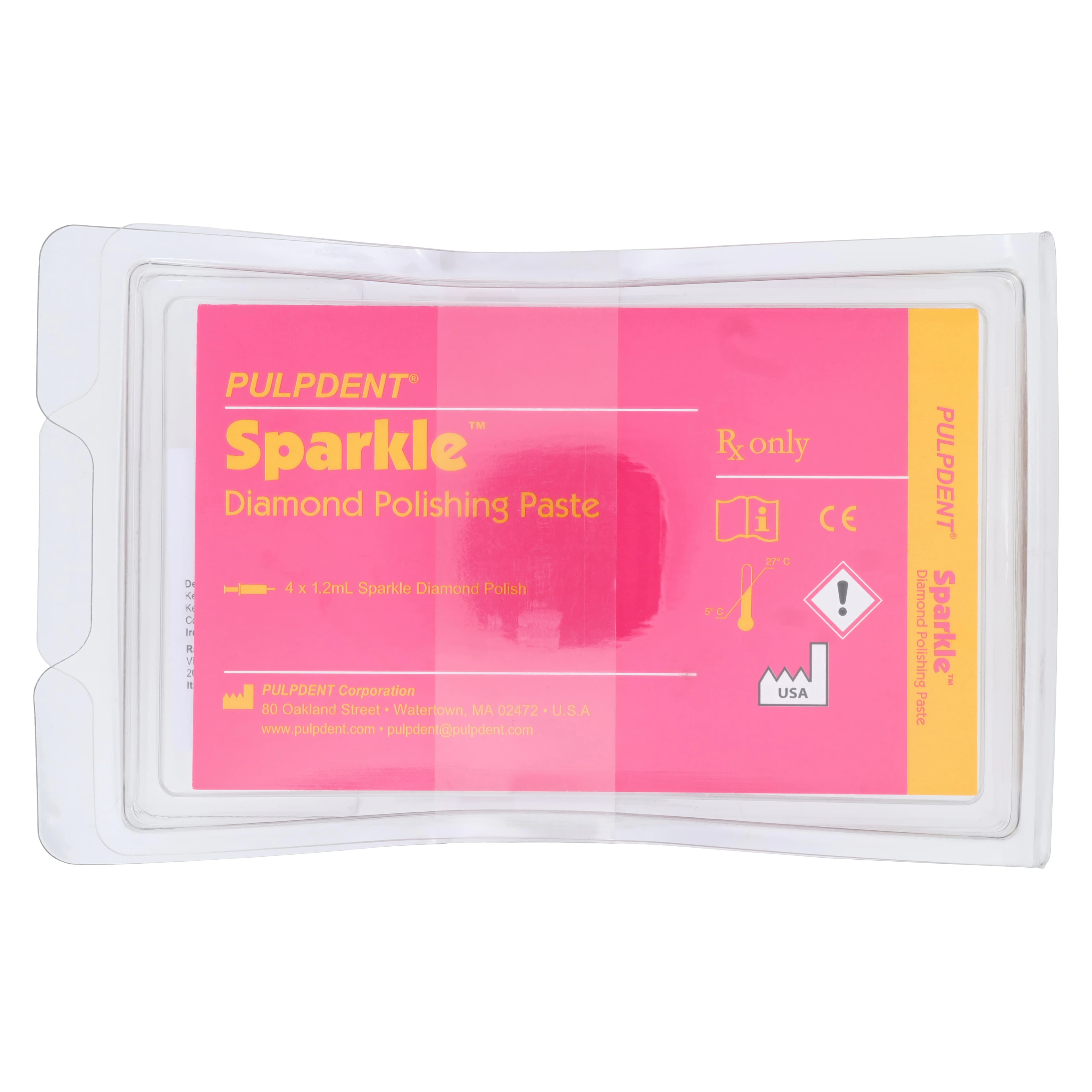 Pulpdent Sparkle Diamond Polishing Paste, 1.2 mL Syringe, 4/Pk, SPARK - Sparkle Diamond Polishing Paste Syringe 4/Pk - Image 1