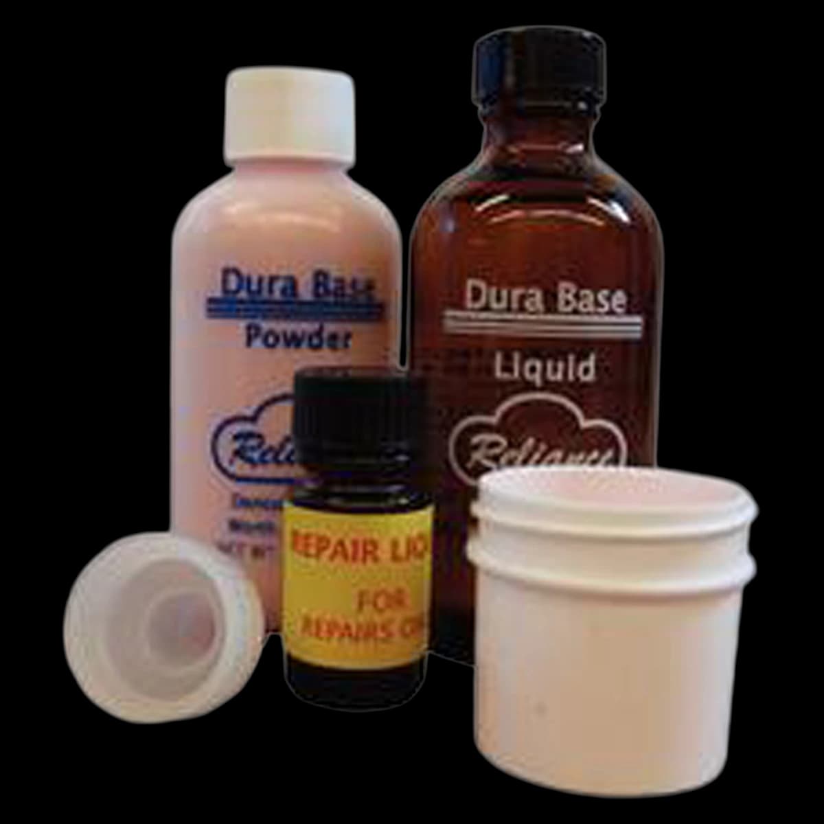 DuraBase Hard Rebase Complete Kit, Pink, Powder & Liquid, 4 oz Powder, 4 oz Liquid, 10cc Repair Liquid, R200006 - DuraBase Hard Rebase Complete Pkg Powder, Liq, Jar - Image 1