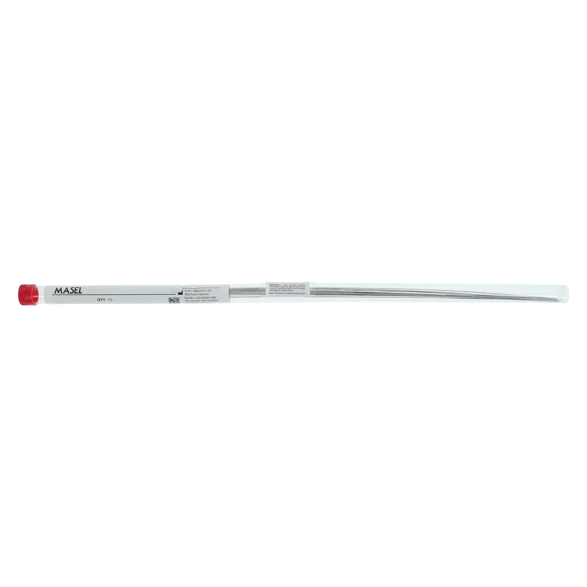 Spring Tempered Stainless Steel Round Wire, 14" Length, 0.028" Diameter (21 Gauge), 10/Pack - Wire Rd SS 14" SprngTempr 21Ga - Image 1