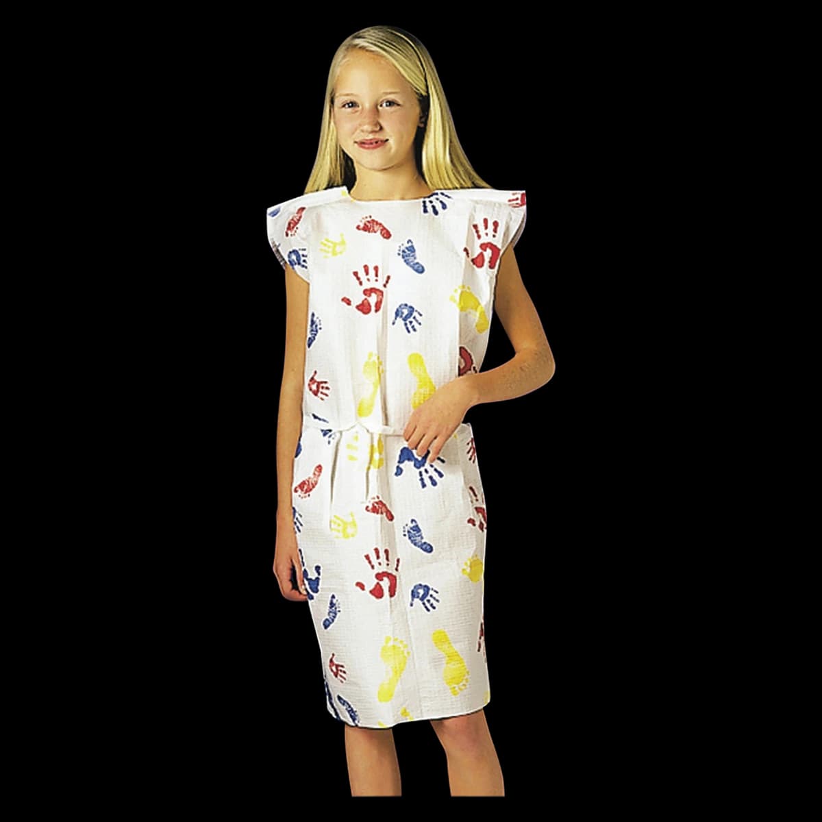 Graham Medical Tiny Tracks Pediatric Exam Gown, 2-Ply Fluid Resistant, Slip-On with IV Sleeve, Junior Size, 20 in x 36 in, Non-Sterile, 50/Case - Gown Pediatric TPT Tiny Tracks - Image 1