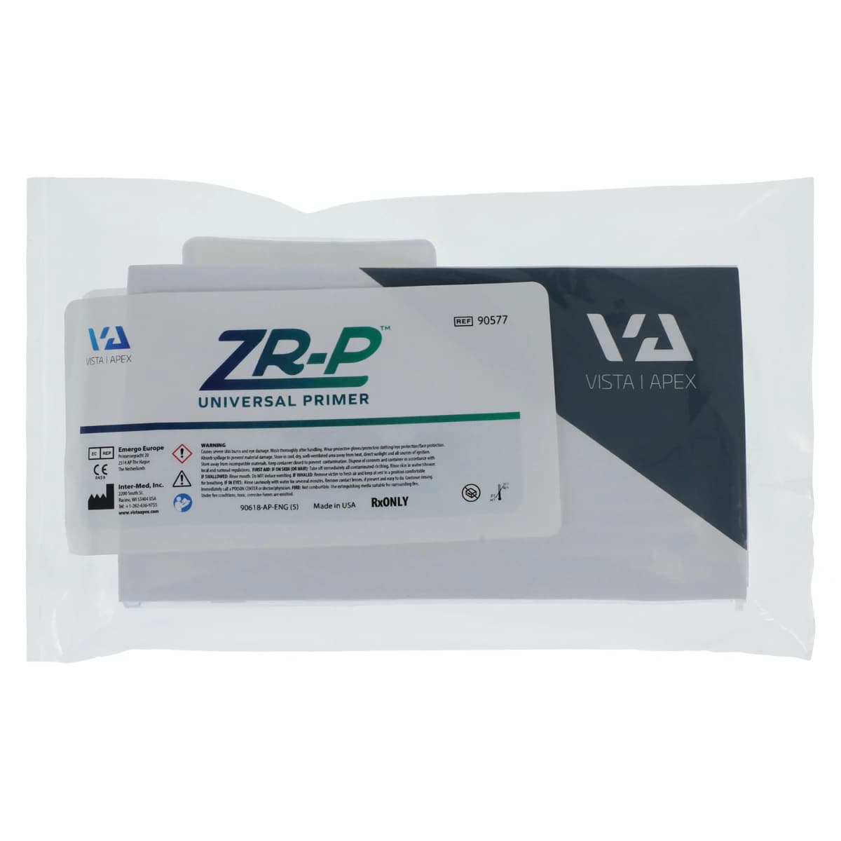 Vista Apex ZR-P Universal Zirconia Primer, 4mL Bottle with 50 Applicators, #90577 - ZR-P Zirconia Primer Bottle & Applicators 4mL - Image 1