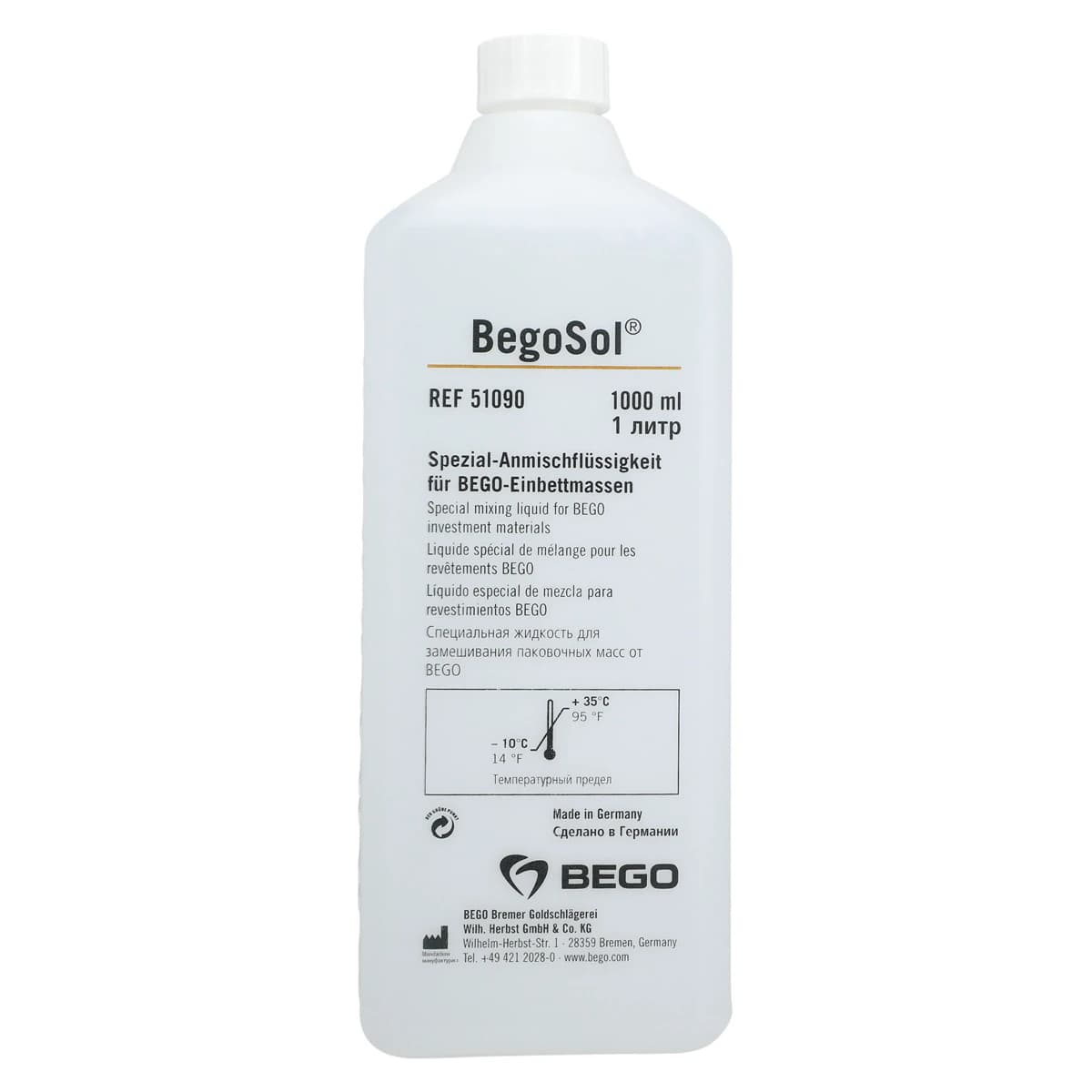 BegoSol Mixing Liquid, 1 Liter Bottle - BegoSol Mixing Liquid Bottle - Image 1