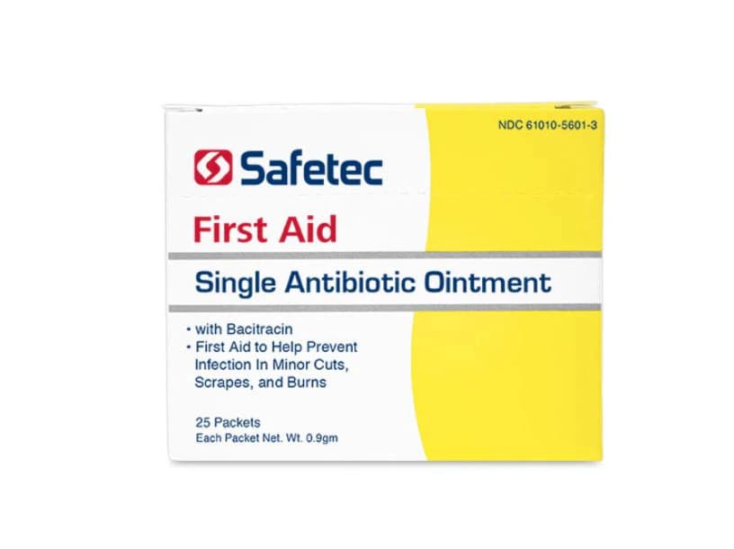 Safetec Single Antibiotic Bacitracin Ointment, 0.9g, 25/Box - Single Antibiotic Bacitracin - Image 1