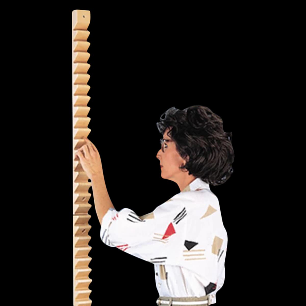 Restoramed Shoulder Ladder, Agility Ladder, Wall Mount, Lacquered Natural Oak, 2.5"W x 1.5"D x 58"H - Shoulder Ladder - Image 1