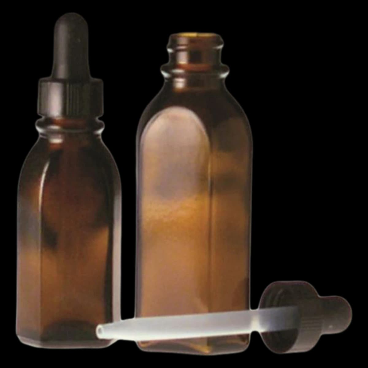 Qorpak Amber Polypropylene Bottle with Plastic Dropper Assembly, 1 oz, 72/Case - Bottle With Dropper Amber - Image 1