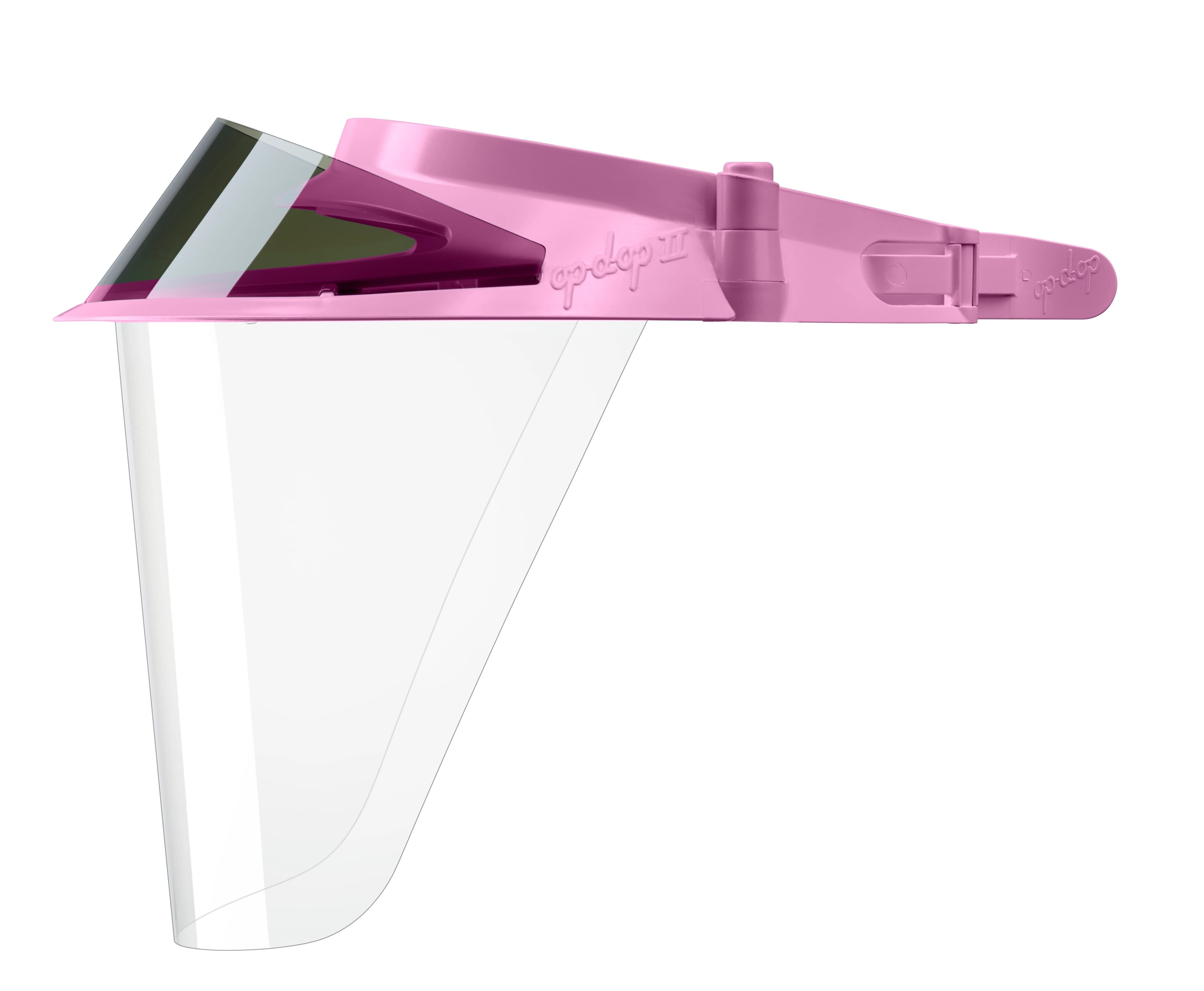 Op-D-Op II Adjustable Visor Shield Kit, Pink, 1 Visor, 3 Shields, 1 Mini Shield, 1 Light Cure Filter, 355DK-PK - Op-D-Op II Pink Adjustable Visor Shield - Image 1