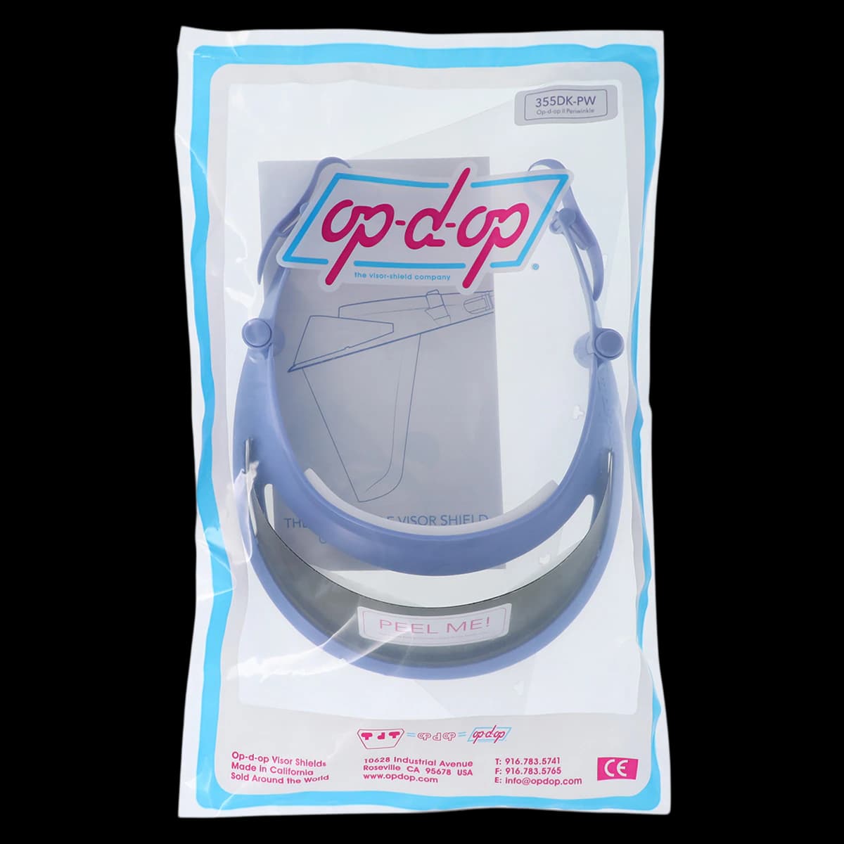 Op-D-Op II Visor Shield Protective Barrier System Kit II, Periwinkle, 1 Visor, 3 Shields, 1 Mini-Shield, 1 Light-Cure Filter - Op-D-Op II Periwink Visor Shield - Image 1