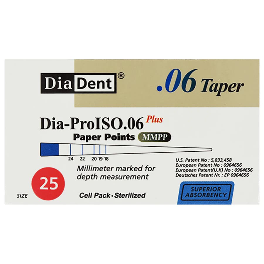 EdgeEndo Absorbent Paper Points, Size 25, Taper .06, Red, Sterile, 29 mm, 120/Package - Absorbent Points Cell Pk - Image 1