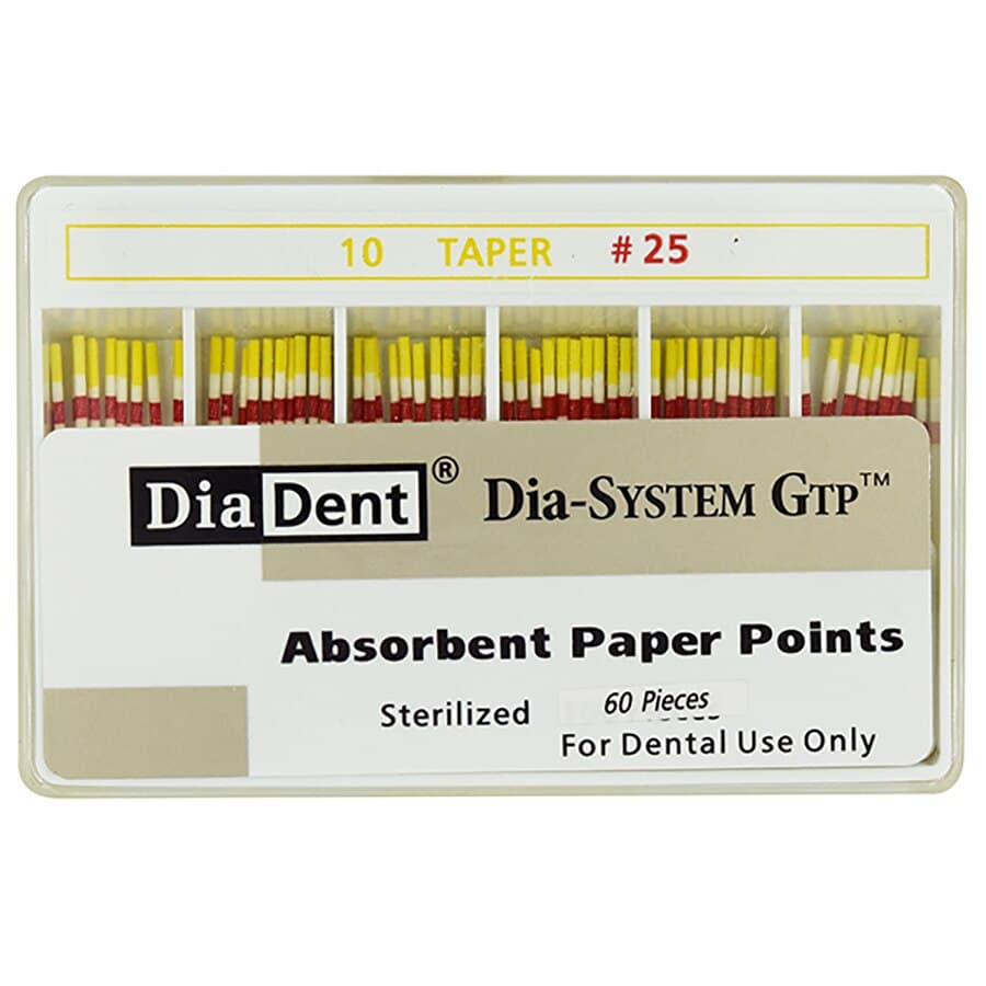 Edgeendo Dia-SystemGTP Absorbent Paper Points, 28 mm, ISO 25, .10 Taper, Red, Pre-Sterilized, 100/Pk - Absorbent Points - Image 1