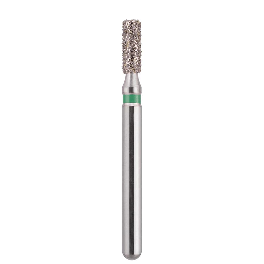 Edge Endo Diamond Bur, Friction Grip, Coarse, Flat End Cylinder, 835-010C, 25/Package - Diamond Flat End Cylinder - Image 1