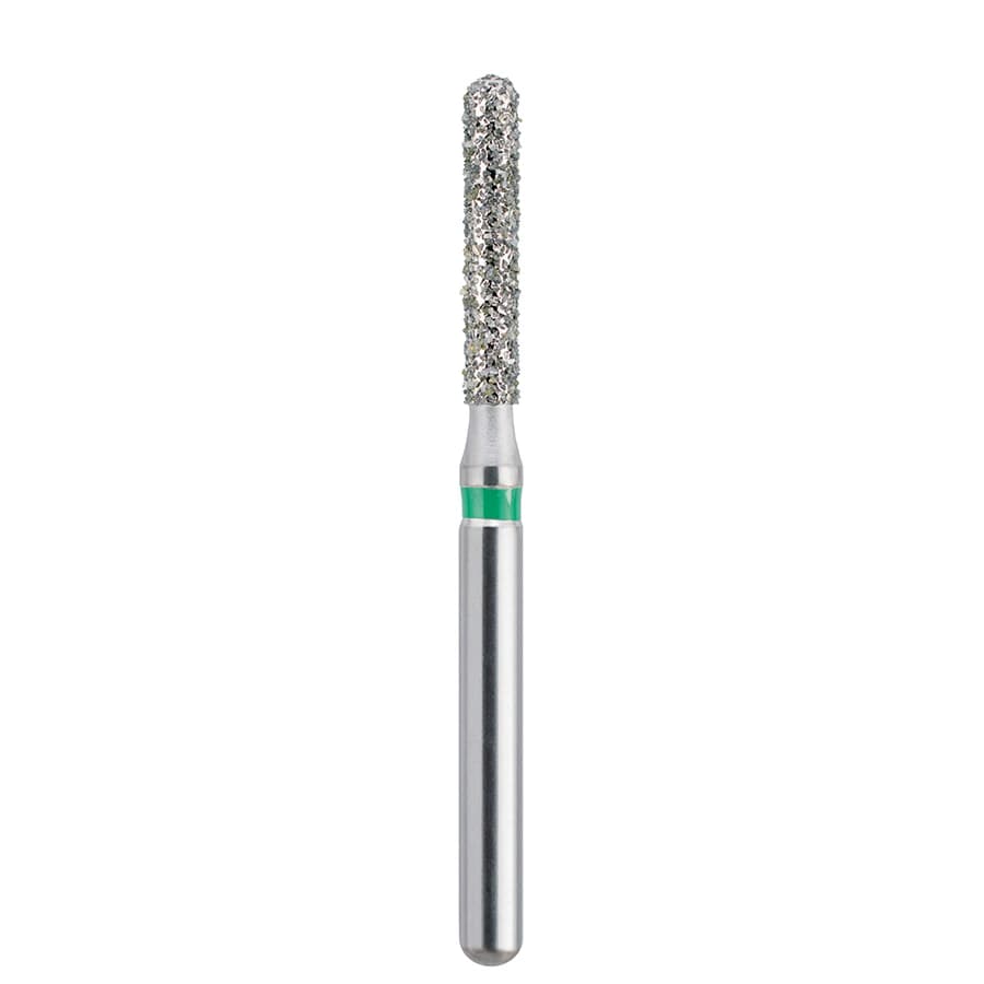 Edge Burs Diamond Bur, Friction Grip, Coarse, Round End Cylinder, 881-014C, 8.0 mm, 25/Pkg - Diamond Round End Cylinder - Image 1