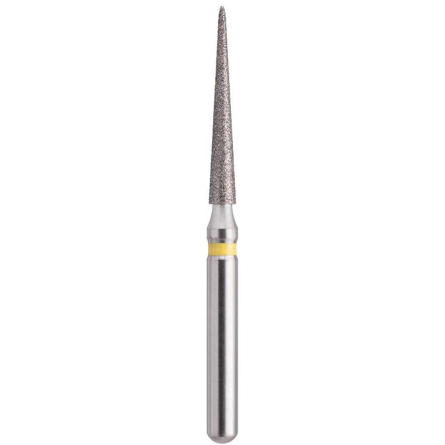 Edge Burs Diamond Bur, Friction Grip, Extra Fine, Pointed Cone, 859-016EF, 25/Package - Diamond Pointed Cone X-Fne - Image 1