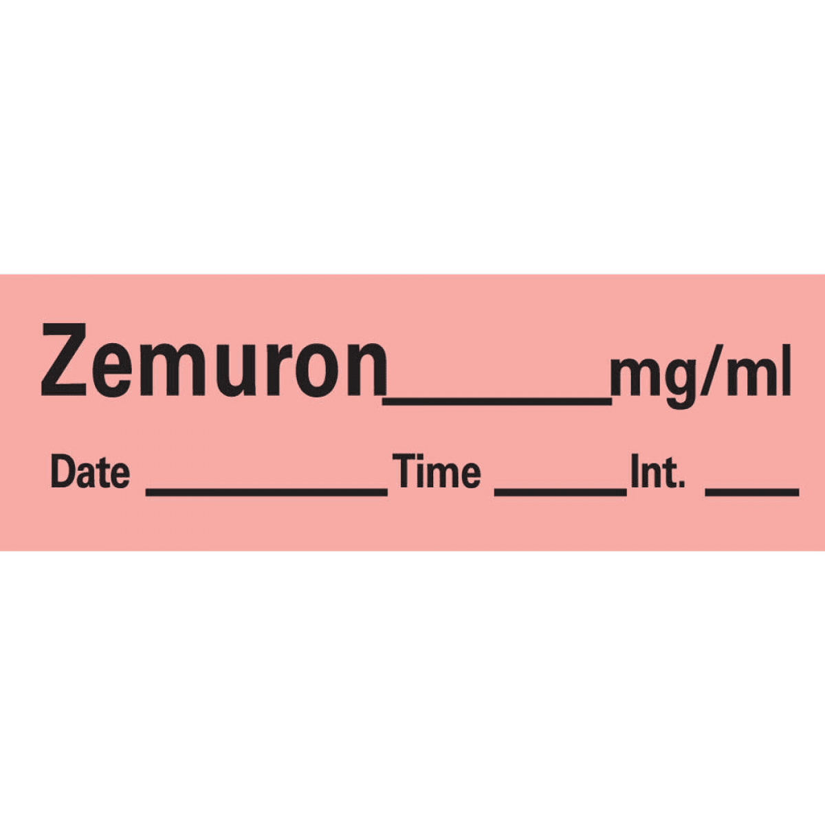 Precision Dynamics Anesthesia Tape DTI for Zemuron (Rocuronium), Fluorescent Red, 1/2" x 500", 500/Roll - Label f/Zemuron - Image 1