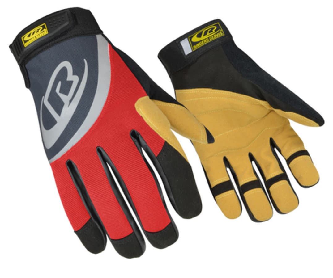 Ringers Leather/Kevlar Rope Rescue Gloves, Large, Red, Each - Rope Rescue Glove/Large - Image 1