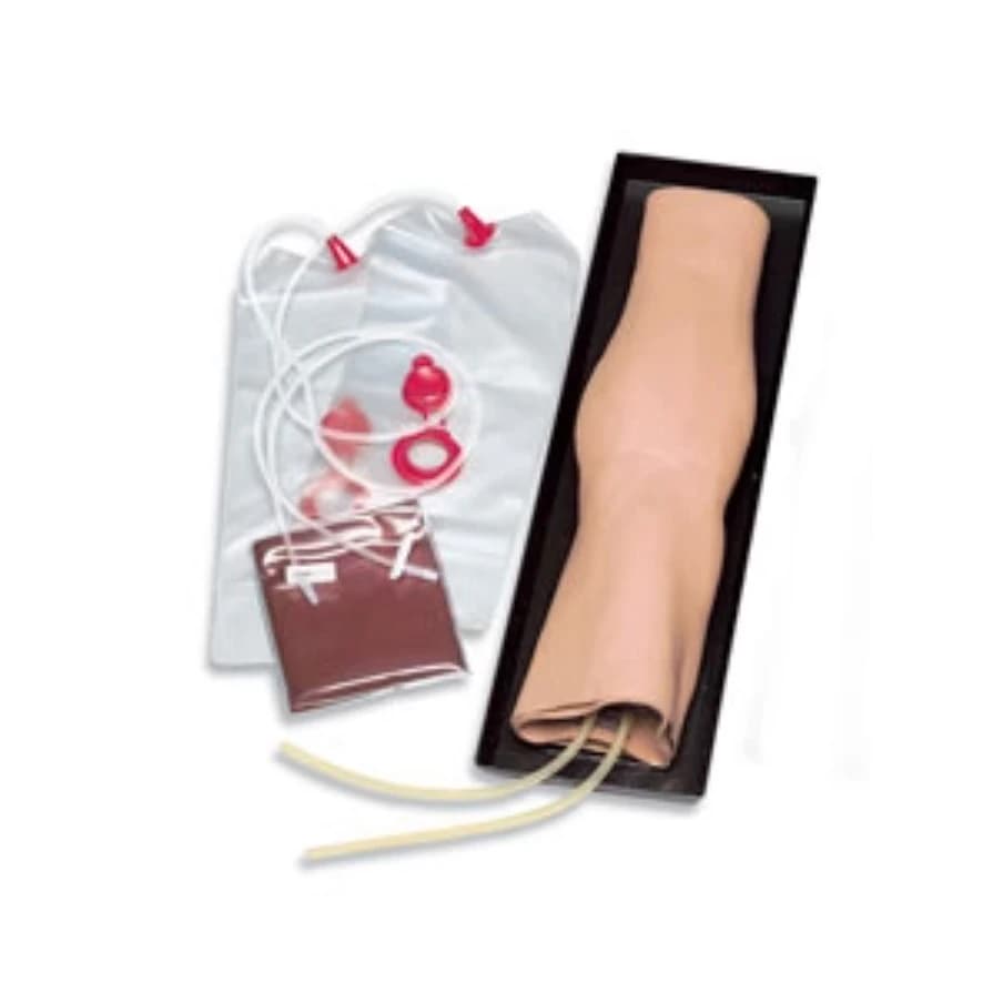 Nasco Healthcare IV Training Arm Simulator with Carry Tray, IV Reservoir Bags, and Simulated Blood Powder - IV Training Arm - Image 1