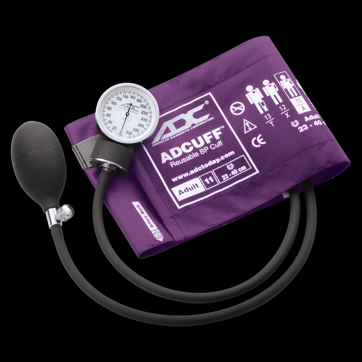 American Diagnostic PROSPHYG 760 Series Aneroid Sphygmomanometer, Size 11, Purple, Latex-Free - PROSPHYG Aneroid Sphyg Purple - Image 1