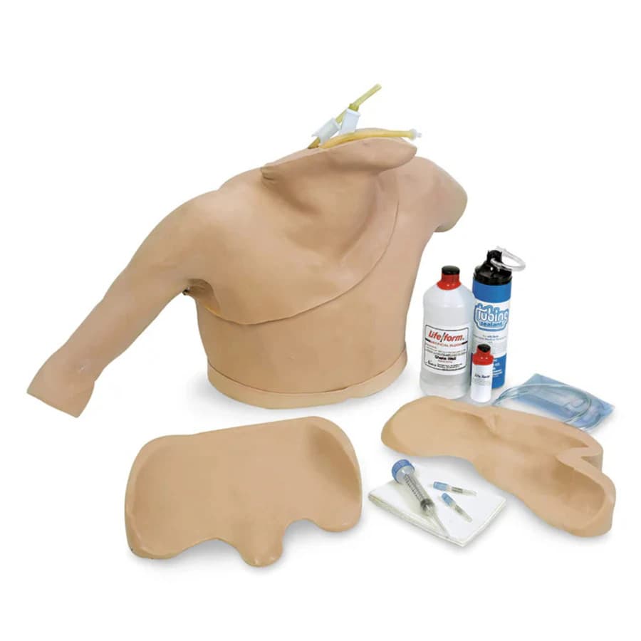 Life/form Heart Cath Simulator Training Model, 28x17x10" with Fluid Supply Bags, Replaceable Skin, Tubing Sealant, Needles, 1qt Blood, and Hard Carry Case - Heart Cath Sim - Image 1