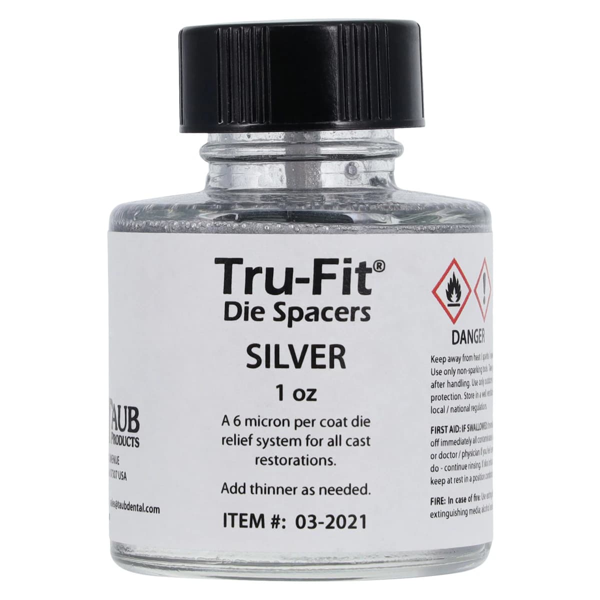 Tru-Fit Die Spacer, Silver, 1 oz Bottle - Tru-Fit Die Spacer – Individual Color - Silver, 1 oz Bottle - Image 1