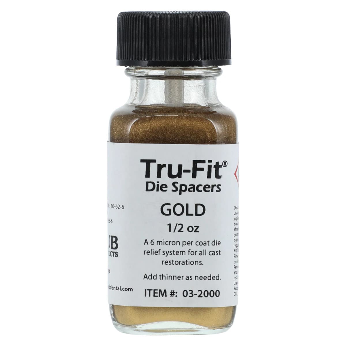 Tru-Fit Die Spacer, Gold, 1/2 oz Bottle - TRU-FIT GOLD 1/2 OZ - Image 1