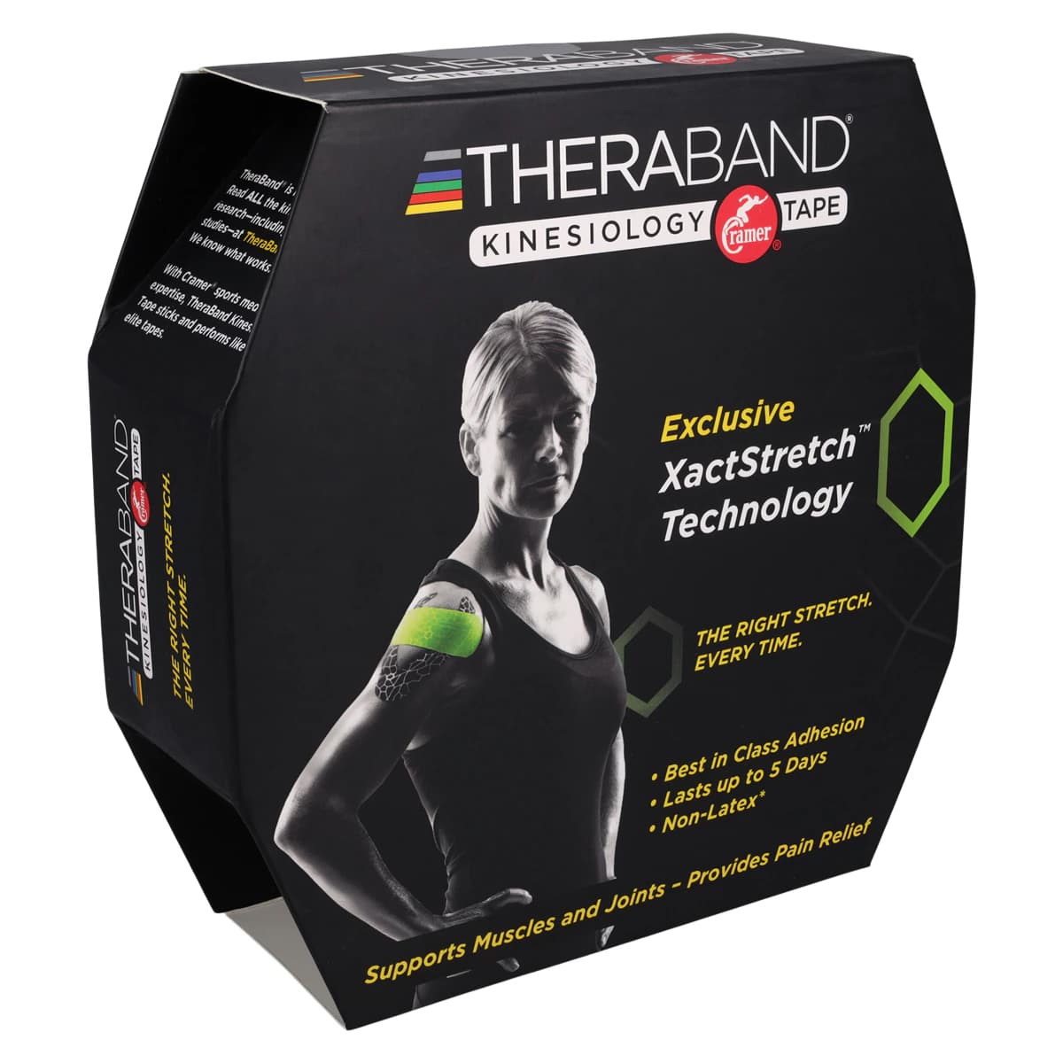 TheraBand K Tape Black, 2" x 103.3', 98% Cotton/2% Spandex, Latex-Free, Single Roll - TheraBand K Tape Black - Image 1