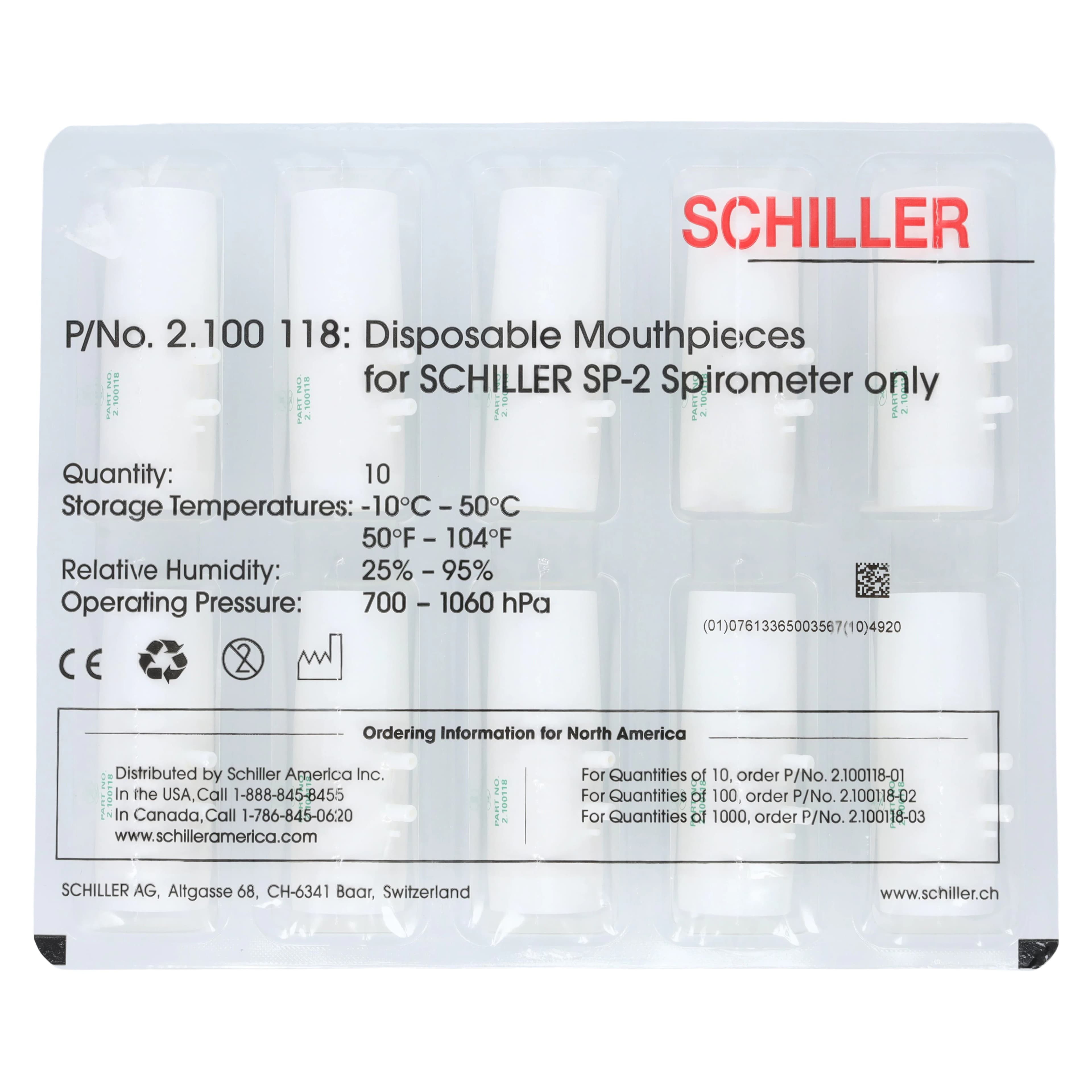 Flow Tubes for Spirometer SP2, Spirovit Mouthpiece, 10/Box - Flow Tubes f/Spirometer SP2 - Image 1