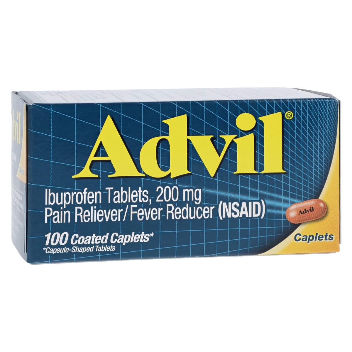 Advil Caplets, 200mg, NSAID, 100/Bottle - Advil Caplets N-R - Image 1