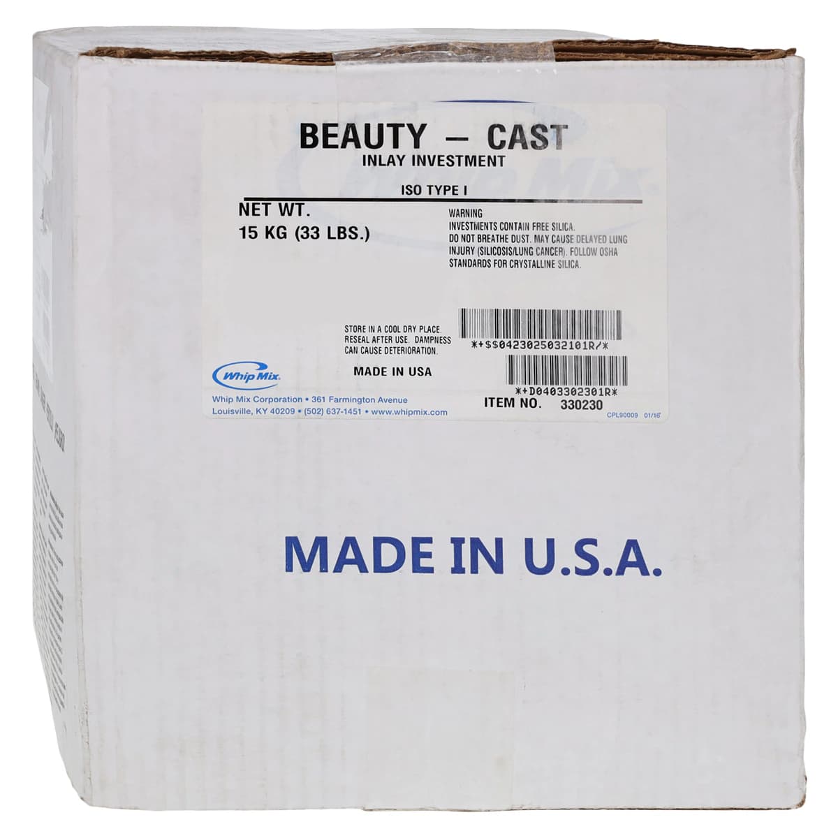 Whip Mix Beauty-Cast Inlay Investment, 33 lb Box - Beauty-Cast Investment - Image 1