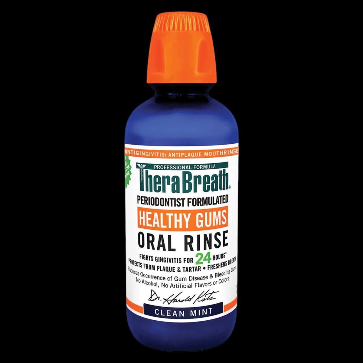 TheraBreath Clean Mint Oral Rinse, Alcohol Free, 16 oz Bottle, 3/Pack - TheraBreath Oral Rinse 16oz - Image 1