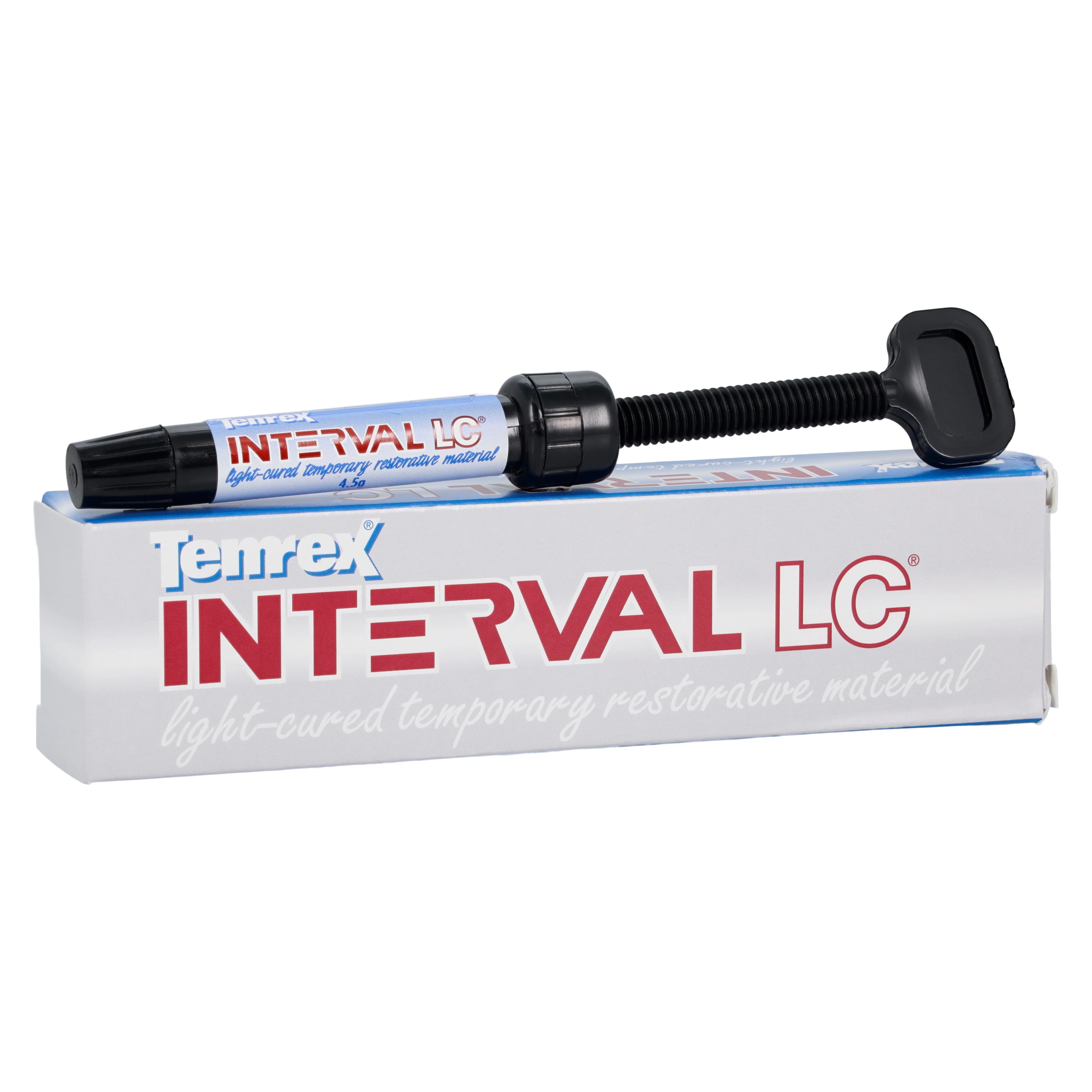 Temrex Interval LC Light-Cured Temporary Restoration Material Syringe, 4.5 g, Refill, 7575 - Interval LC Temporary Light Cured Restoration Material Syringe 4.5g - Image 1