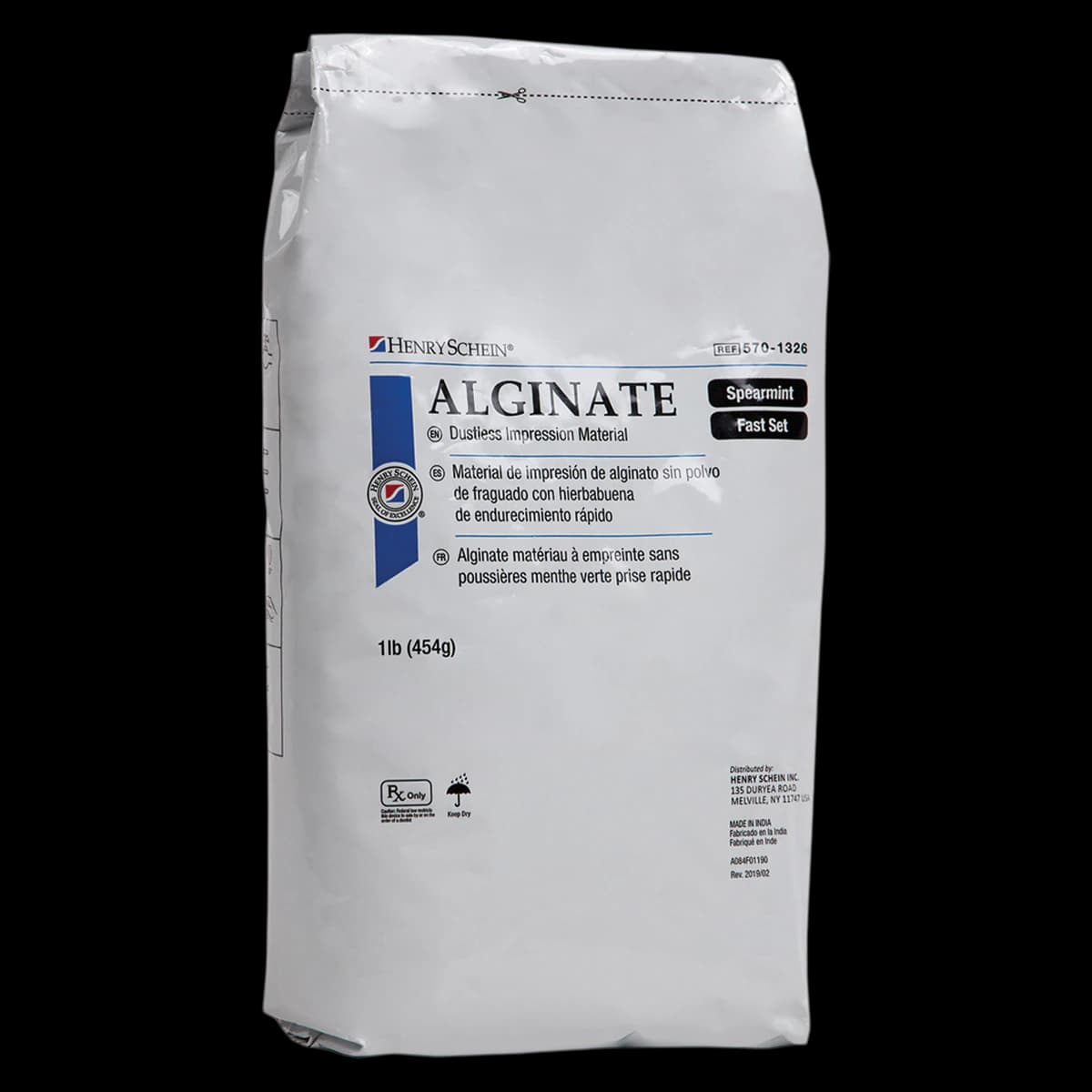 Henry Schein Alginate Dustless Spearmint Impression Material, Fast Set, Regular Body, 1 Lb Refill - Alginate Impression Material - Image 1