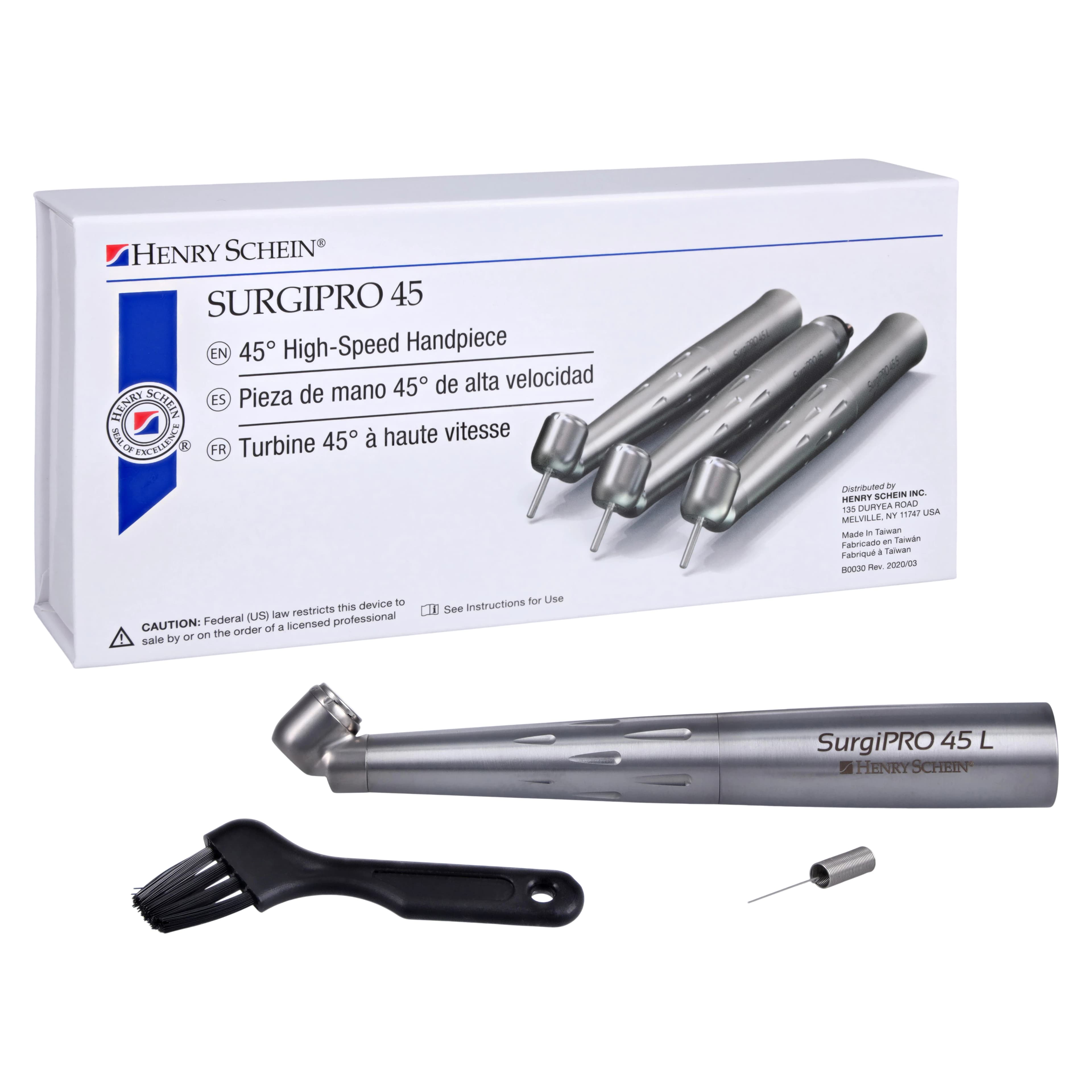 SurgiPro 45L HP Fiber Optic 45 Degree Angle High Speed Handpiece - SurgiPro 45L HP Fiber Optic - Image 1
