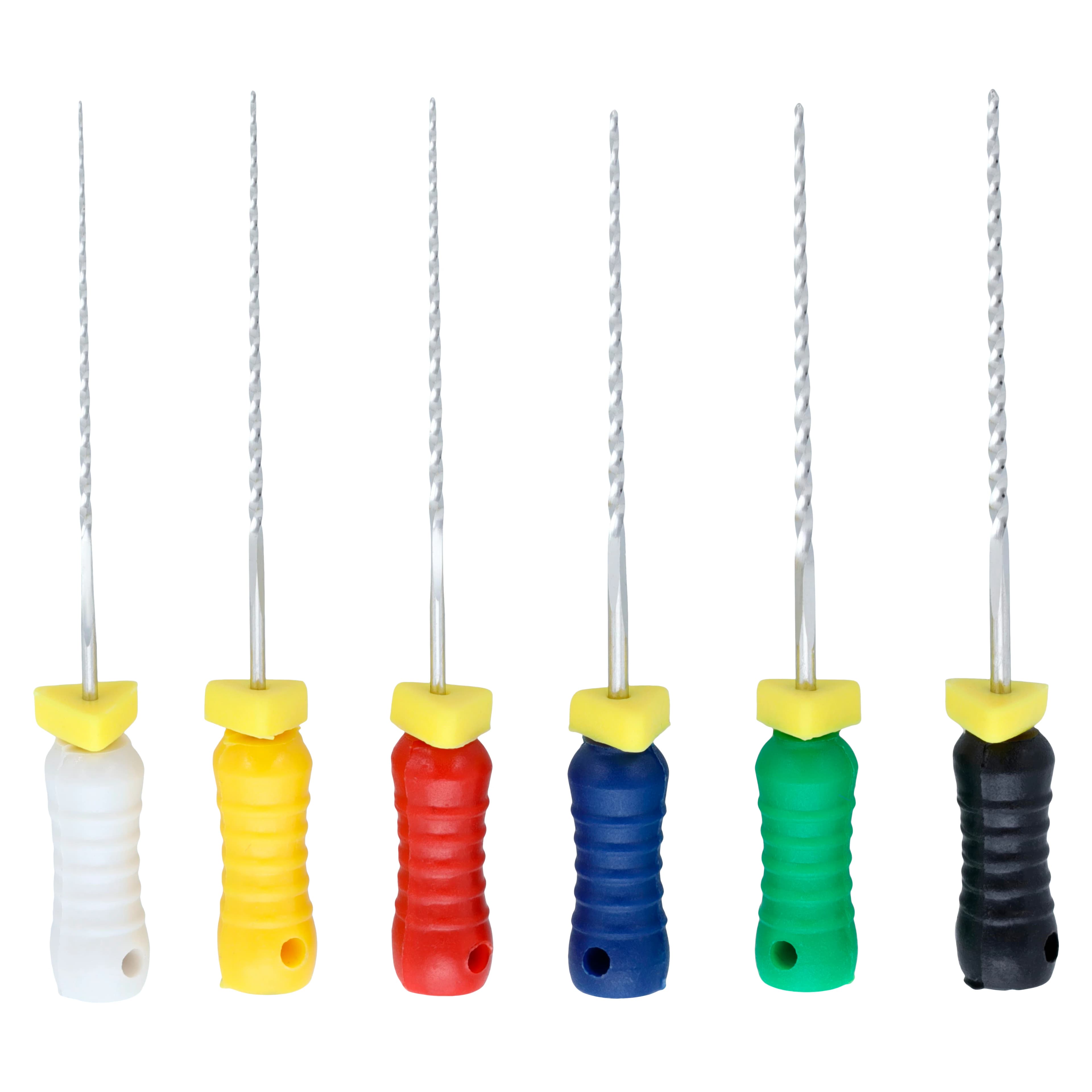 Endoflex Reamers, 25mm, Size 15-40, Stainless Steel, Color Coded, Assorted, Non-Sterile, 6/Box - Endoflex Reamers 25mm - Image 1