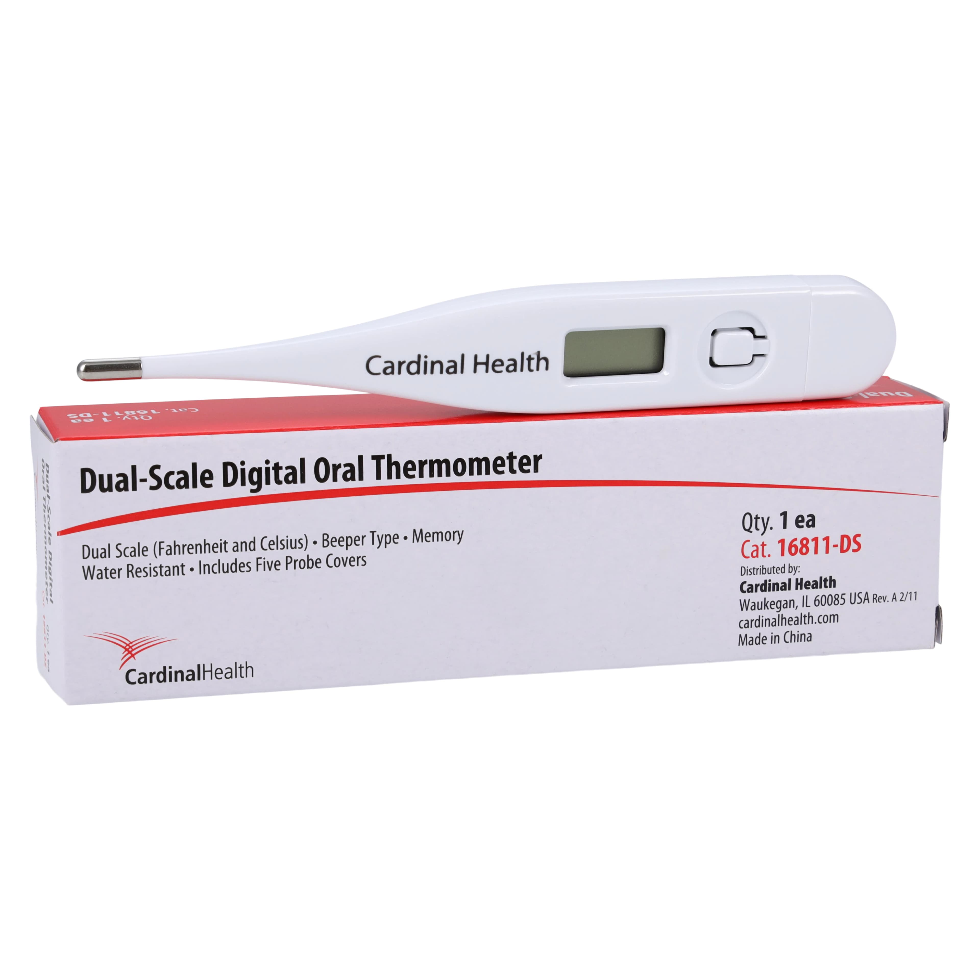 Cardinal Health Oral Fever Thermometer, Dual Scale, 12/Box - Thermometer Oral Dual Scle Cln - Image 1