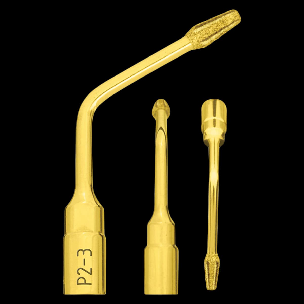 Mectron Piezo Tip P2-3 Pilot Implant Site Preparation, Titanium Nitride Coated, Diamond Grain 150 µm - Pilot Implant Site Preparation - Image 1