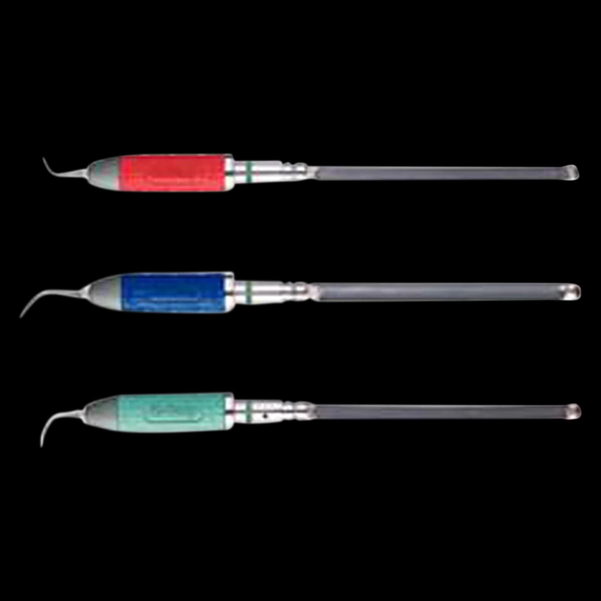 Hu-Friedy After Five Swivel Direct Flow Ultrasonic Insert Set, 30 kHz, Left/Right/Straight, 3/Pkg, UI30SDSET - AF Swivel Direct Flow Set (3) 30k Teal/Dark Bl/Rd - Image 1