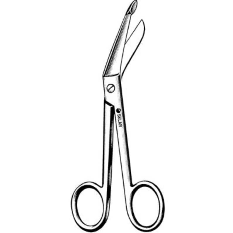 Sklar Instruments Lister Bandage Scissors, 4.5" (4-1/2"), Angled, Stainless Steel, Non-Sterile, Reusable, Each - Lister Bandage Scissors 4.5" - Image 1