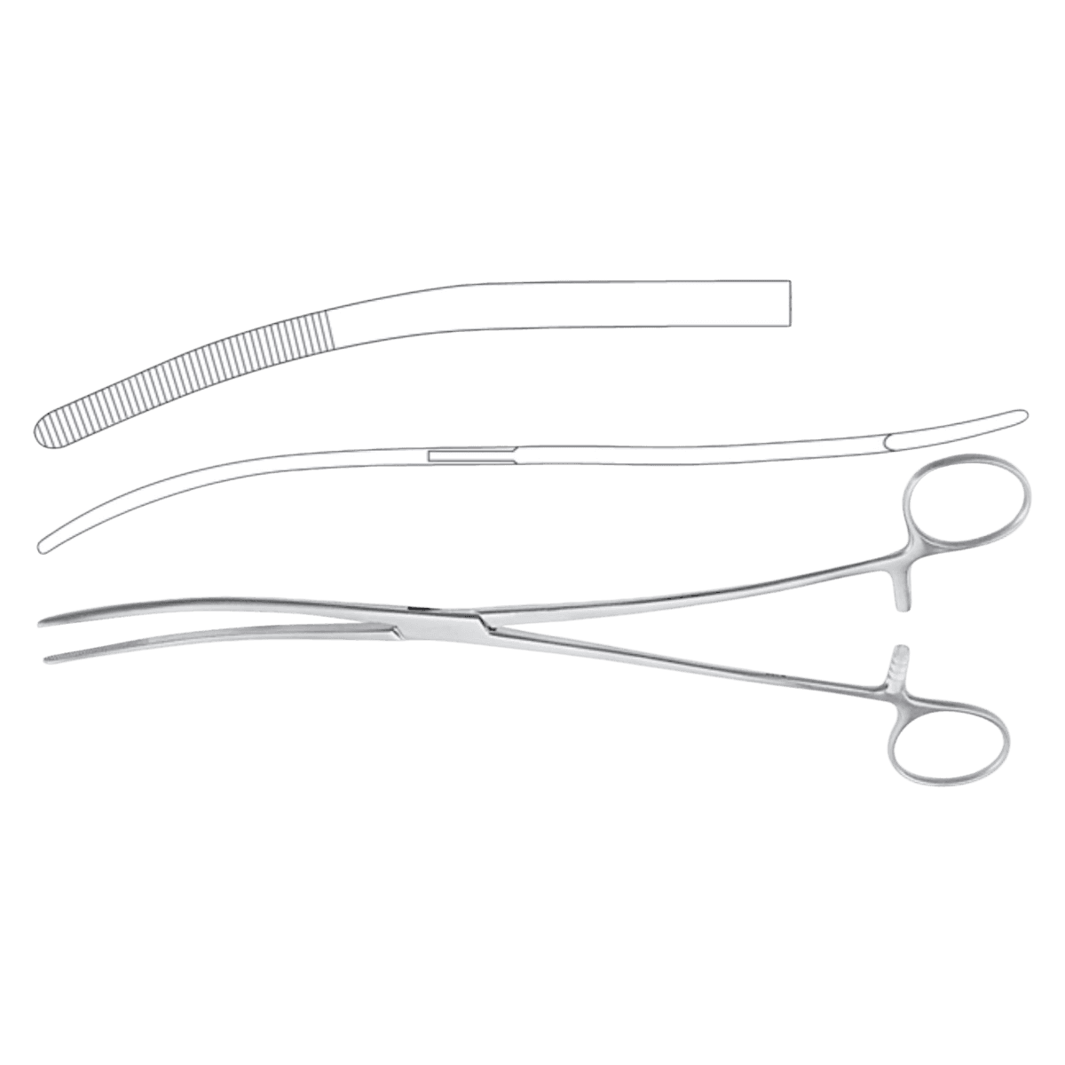 Miltex Meister-Hand Bozeman Sponge Forceps, Double Curve, 10-1/2" (26.7 cm), Stainless Steel, Autoclavable - Forcep Uterine MH Bozeman Dbl - Image 1