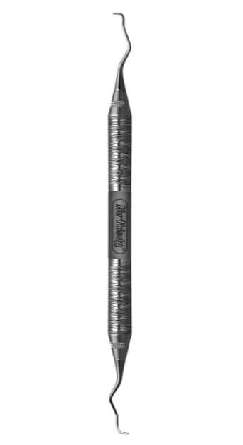 Hu-Friedy Langer Curette 3/4 Rigid, Double-Ended, #6 Satin Steel Handle, SL3/4R6 - Universal Curettes - Langer - 3/4 Rigid - #6 Satin Steel® - Image 1