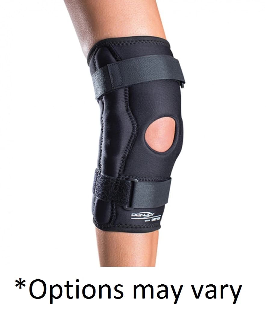 DJO Drytex Economy Sleeve Knee Brace, Adult Large, Black, 21-23.5" - Brace Knee Blk Drytx - Image 1