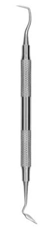 GF-8 Goldman-Fox DE Periodontal Knife #6 Satin Steel Handle, Spear Point, KGF86 - GF-8 Goldman-Fox DE Knife #6 Satin Steel Hdl. - Image 1