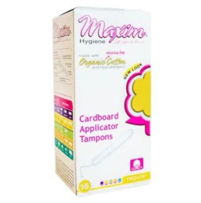 Maxim Hygiene Products Organic Cotton Tampons, Regular Absorbency, Cardboard Applicator, White, Disposable, 192/Case - Organic Cardboard Appl Tampon - Image 1