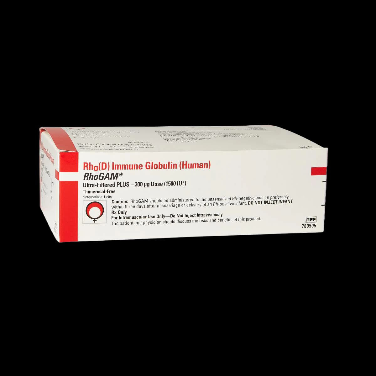 Rhogam Plus Injection 300mcg Plus Safety Shield Prefilled Syringe, 5/Package - Rhogam Plus Inj Syringe - Image 1