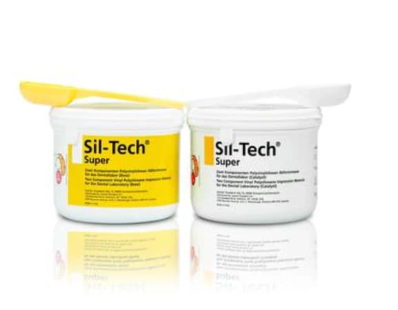 Sil-Tech Super Vinyl Polysiloxane Lab Putty, Fast Set, 1 kg Base + 1 kg Catalyst, 563196AN - Sil-Tech Super 1kg + 1kg - Image 1