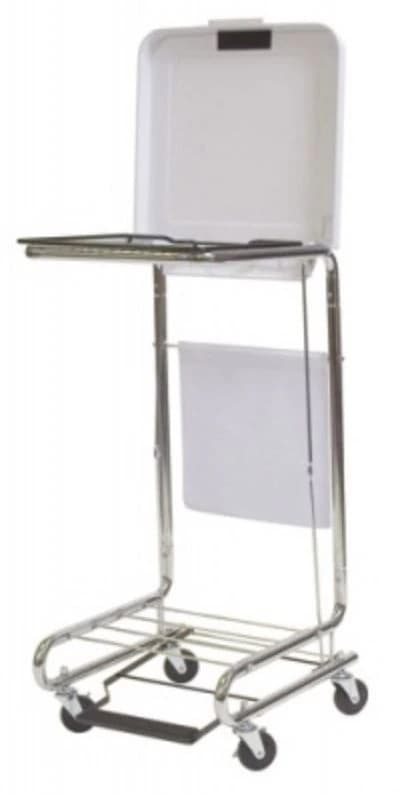 Apex Health Care Square Covered Hamper with Chrome Plated Stand, 19x21x38.5" - Hamper Square Covered - Image 1