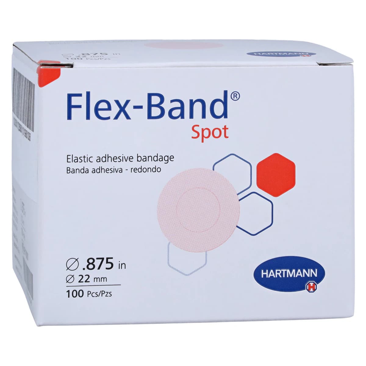 Hartmann Flex-Band Adhesive Bandage, Fabric, 7/8" x 3", Flesh, Sterile, 100/Box - Bandage Flex-Band Fabr Spot - Image 1